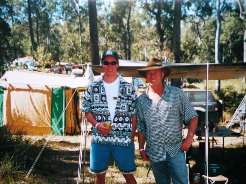 Camp, a beer, an old shirt