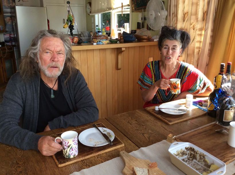Noel and Sussy, morning tea