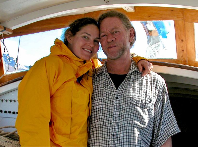 On board, arm around
