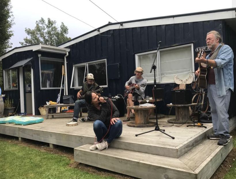 Playing the deck in the rain