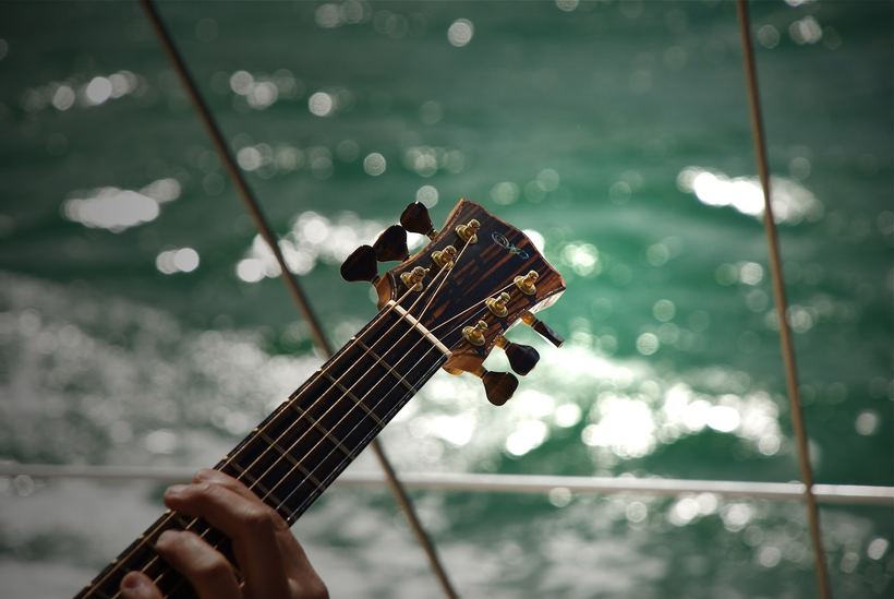 The headstock, and the water beyond