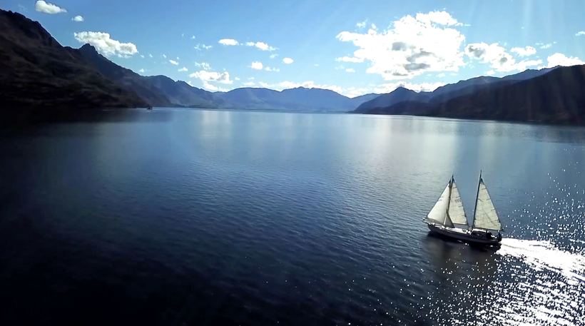 Wide water, small boat