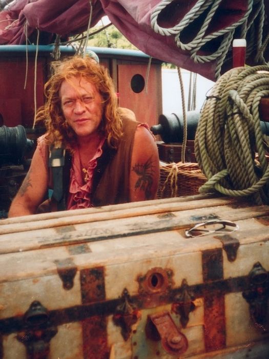 Noel Coutts aboard, in character